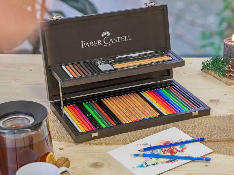 Image of Pennset Faber-Castell Art & Graphic Compendium wood case 110084 4005401100843