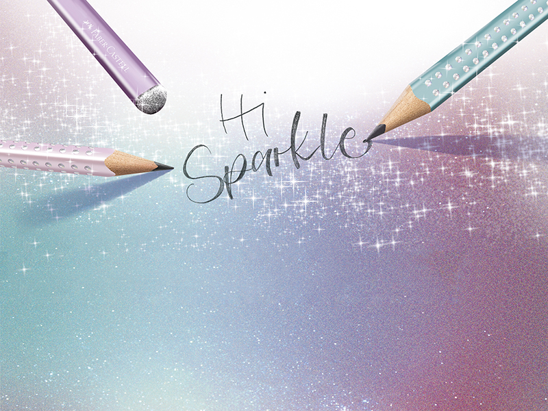 Image of Ställ Blyertspenna Faber-Castell GP Sparkle 3item counter Cosmic 118253 4005401182535