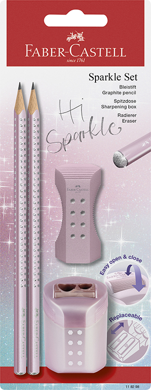 Image of Blyertspennset Faber-Castell Sparkle – BC+Acc. rose (5F) 118298 4005401182986