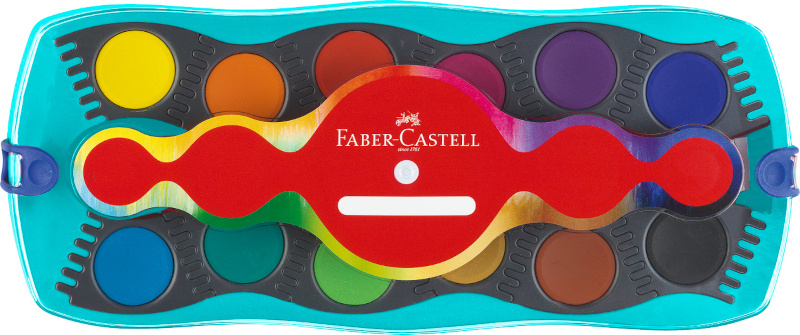 Image of Färgset Faber-Castell Connector paint box 12 colours turquoise 125003 4005401250036