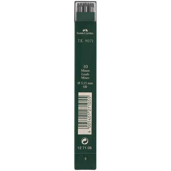 Image of Stift Faber-Castell TK9071 3,15mm 6B (10 stift) 127106 4005401271062