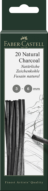 Image of Ritkol Faber-Castell Naturligt Charcoal natural Pitt 3-6mm  BC 129198 4005401291985