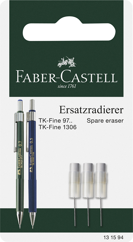 Image of Suddigum Faber-Castell Spare eraser  MP TK-Fine blister 3x 131594 4005401315940