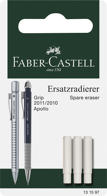 Image of Suddigum Faber-Castell Spare erasers MP Grip 2011 blister 3x 131597 4005401315971