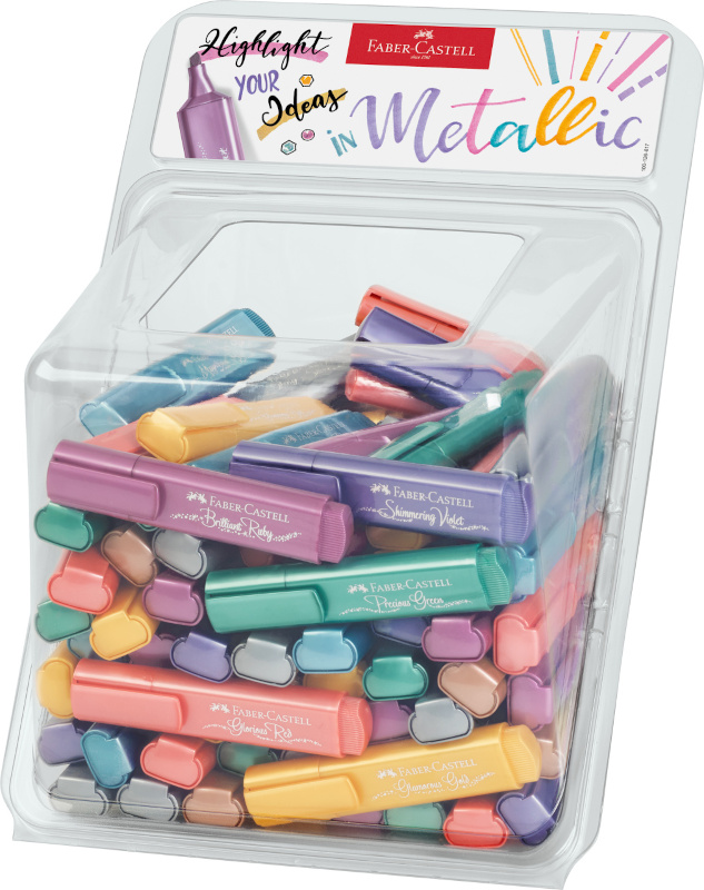 Image of Överstrykningspenna Faber-Castell 46 Metallic, display bubbla 100 st 154618 4005401546184
