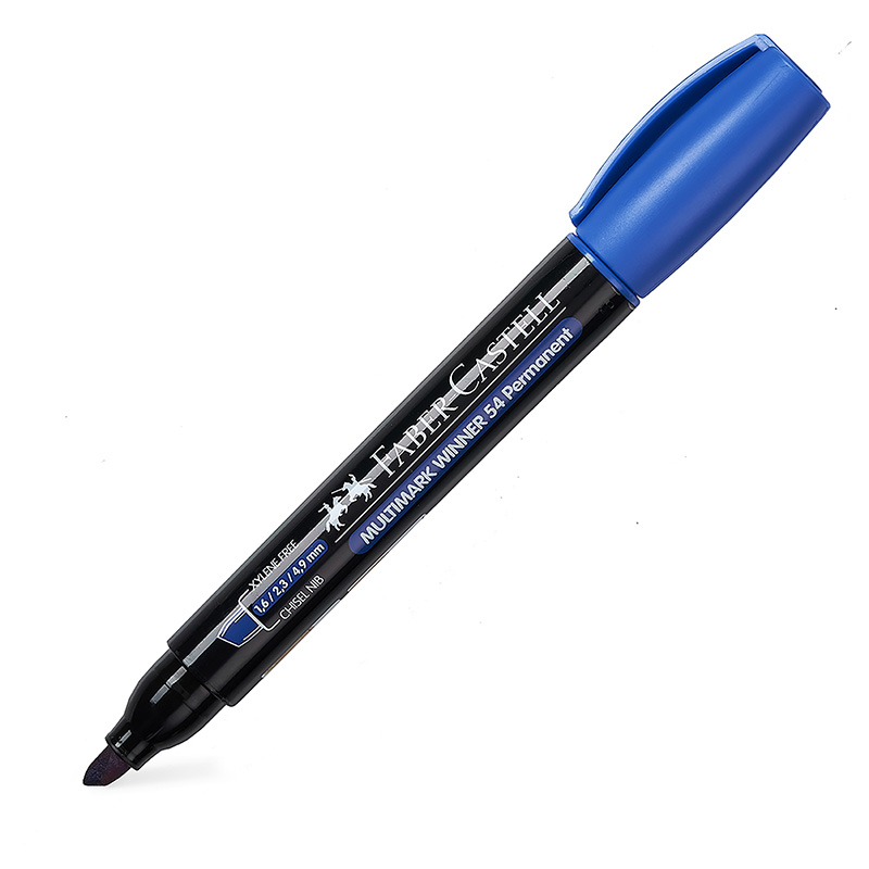 Image of Märkpenna Faber-Castell Multimark Winner 54 Chisel 1,6-2,8mm  Blå (12F) 157951 7754111654104