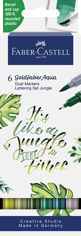 Image of Akvarellpennset Goldfaber Aqua Dual Marker 6x Jungle 164517 4005401645177