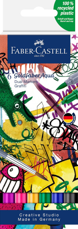 Image of Akvarellpennset Goldfaber Aqua Dual Marker 6x Graffiti (5F) 164525 4005401645252