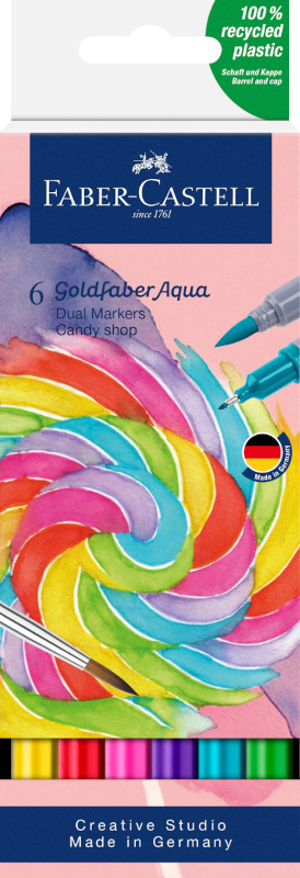 Image of Akvarellpennset Goldfaber Aqua Dual Marker 6x Candy shop (5F) 164528 4005401645283