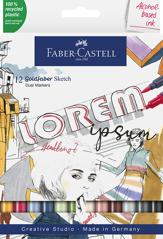 Image of Sketch Marker Faber-Castell Goldfaber wallet of 12 164712 4005401647126