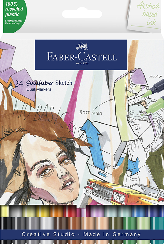 Image of Sketch Marker Faber-Castell Goldfaber wallet of 24 164724 4005401647249