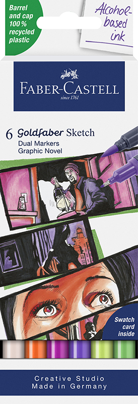 Image of Sketch Marker Faber-Castell Goldfaber 6ct set Graph. Novel 164810 4005401648109