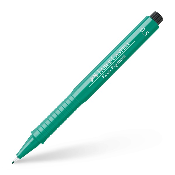 Image of Ritpenna Faber-Castell Ecco Pigment GREEN 0,5mm (10F) 166563 4005401665632