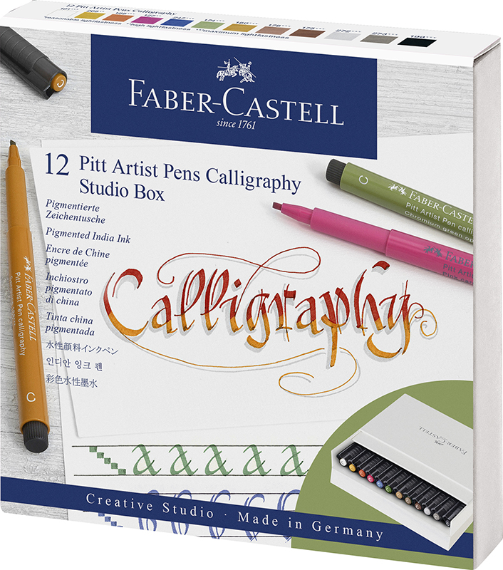 Image of Kalligrafipennset Faber-Castell PITT Calligraphy pen 12x 167512 4005401675129