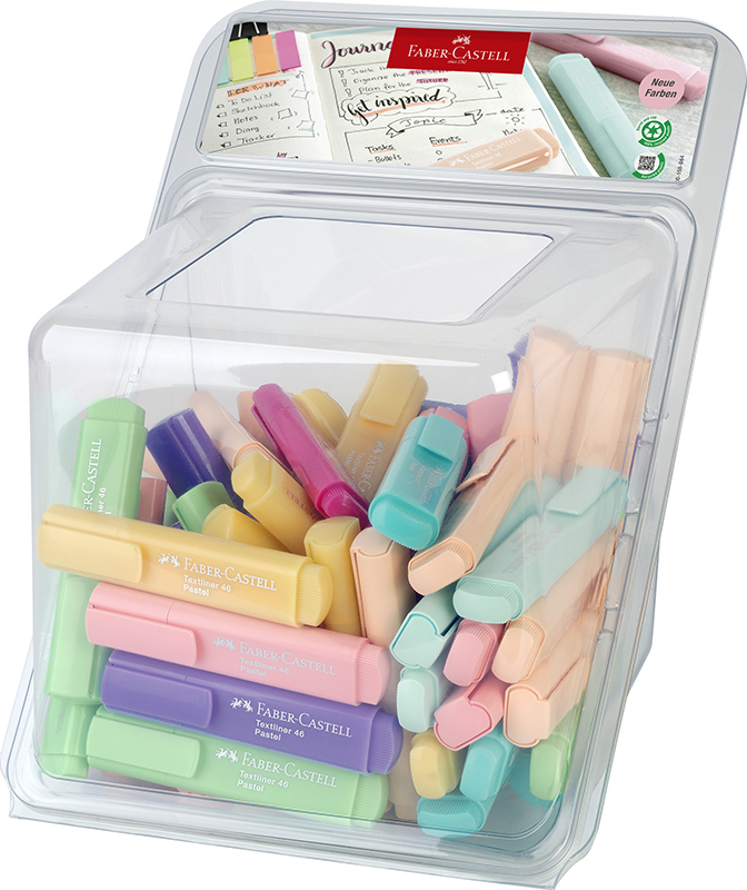 Image of Ställ Överstrykningspennset Faber-Castell Highlighter TL 46 Pastel 100x 254650 4005402546503