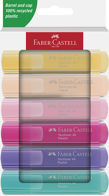 Image of Överstrykningspennset Faber-Castell Highlighter TL 46 Pastel wallet of 6 254656 4005402546565