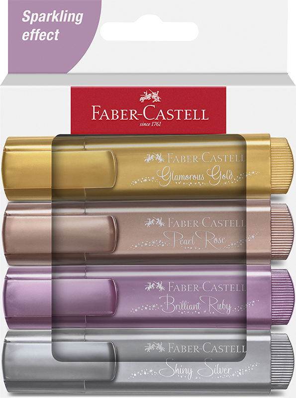 Image of Överstrykningspennset Faber-Castell Highlighter TL 46 d Metallic wallet of 4 254674 4005402546749