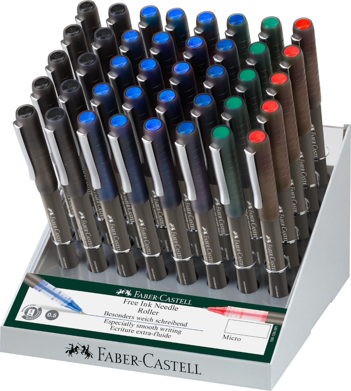 Image of Rollerballpenna Faber-Castell Free Ink Needle 0,5 display 40 st sort. 348630 4005403486303