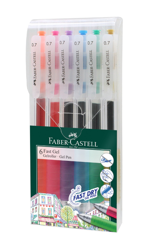 Image of Gelpenna Faber-Castell Fast gel 0,7 etui med 6 st (10F) 640908 9555684668127