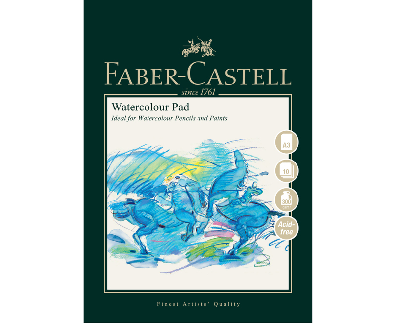 Image of Akvarellblock Faber-Castell A3 Watercolour Pad 300gr 10 ark Spiral (5F) 792812 5022510792812