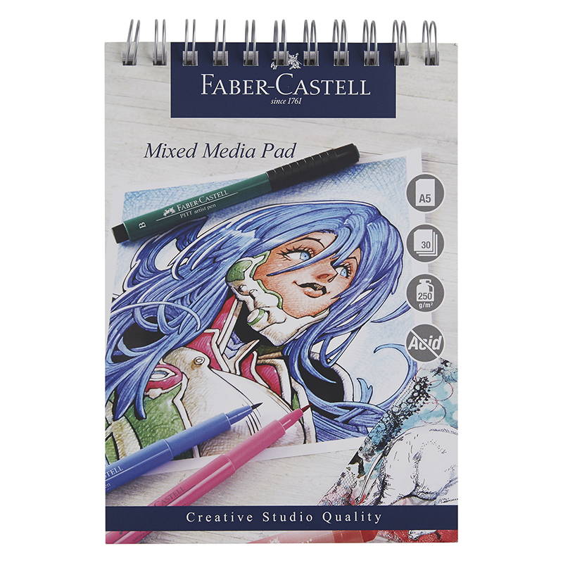 Image of Ritblock Faber-Castell A5 Mixed Media Pad 250gr 30 ark Spiral (5F) 835113 5022510835113