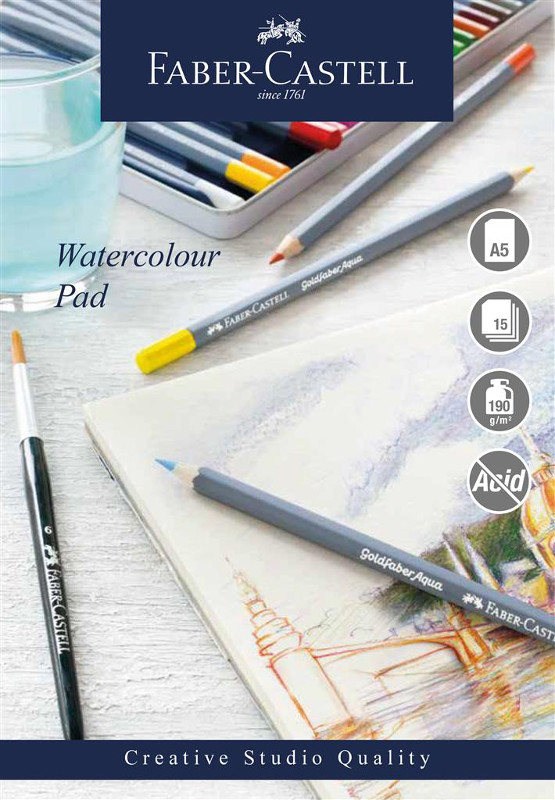 Image of Akvarellblock Faber-Castell A5 190gr 15 ark Spiral (5F) 862218 5038041057504