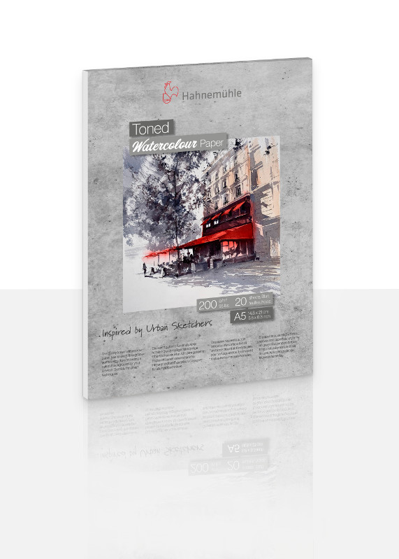 Image of Akvarellblock Hahnemühle Toned Watercolour PAD 200g grey A5 10625300 4011367113872