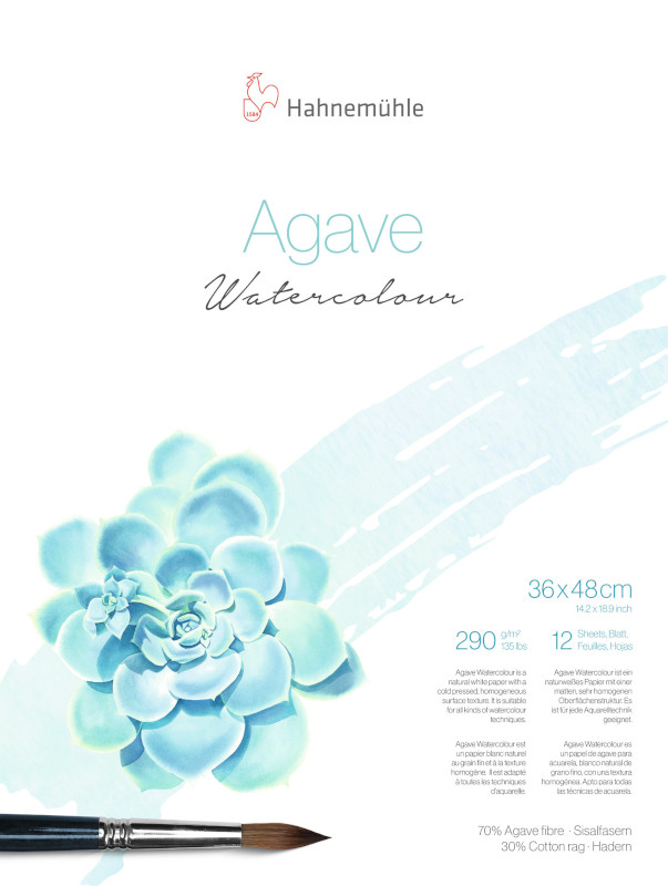 Image of Akvarellblock Hahnemühle Agave 290g CP 36x48cm 12ark 10625403 4011367114077