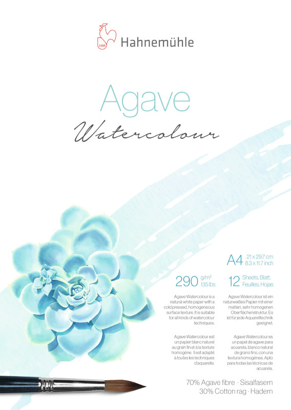 Image of Akvarellblock Hahnemühle Agave 290g CP A4 12ark 10625410 4011367114084