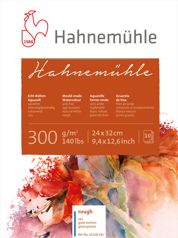 Image of Akvarellblock Hahnemühle 300g Rough 24x32cm 10ark 10628161 4011367281618