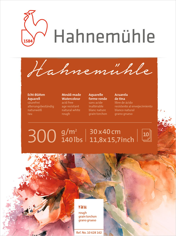 Image of Akvarellblock Hahnemühle 300g Rough 30x40cm 10ark 10628162 4011367281625