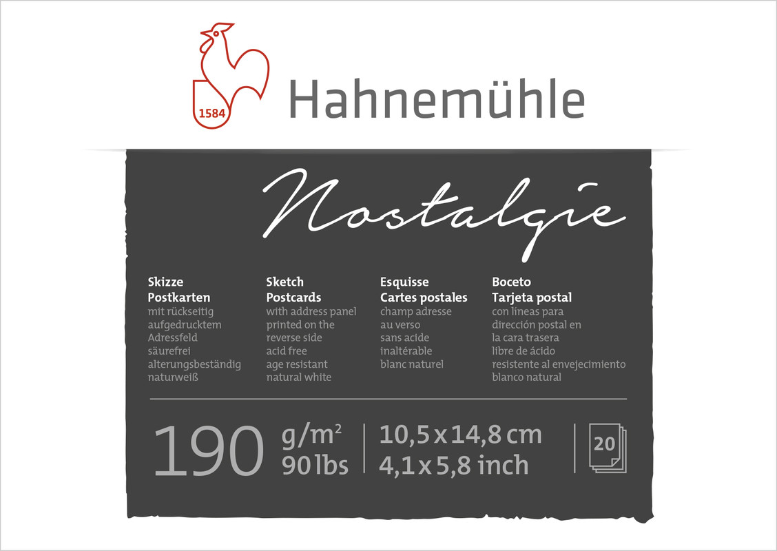 Image of Ritblock Hahnemühle Sketch Vykort 190g 10,5x14,8cm 20ark 10628220 4011367282202