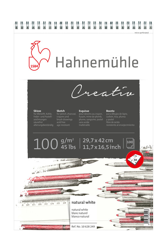 Image of Skissblock Hahnemühle Sketch Creativ 100g spiral A3 100ark 10628249 4011367282493