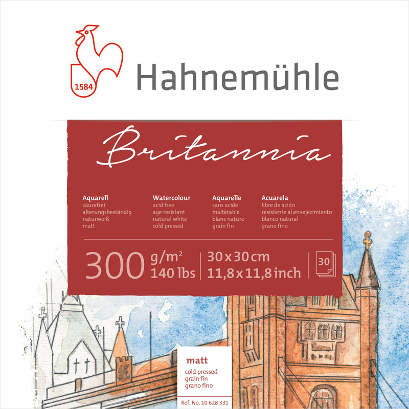 Image of Akvarellblock Hahnemühle Britannia 300g Cold Pressed 30x30cm 30ark 10628331 4011367283315