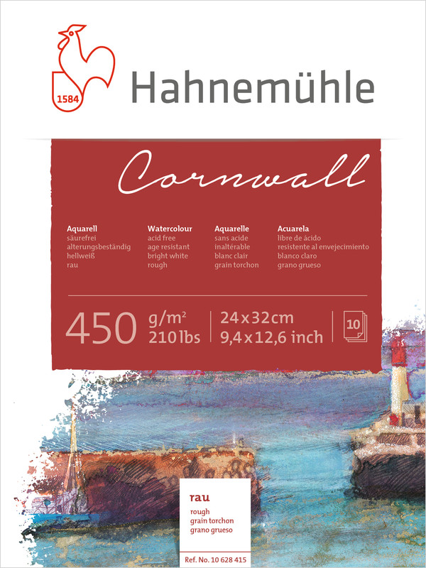 Image of Akvarellblock Hahnemühle Cornwall 450g Rough 24x32cm 10ark 10628415 4011367284152