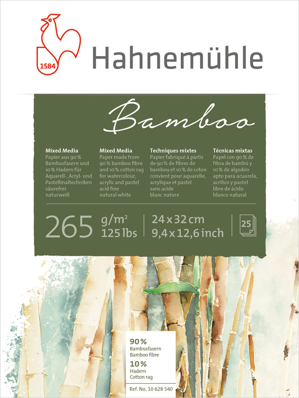 Image of Mixed Mediablock Hahnemühle Bamboo 265g 24x32cm 25ark 10628540 4011367285401