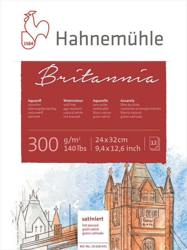 Image of Akvarellblock Hahnemühle Britannia 300g HP 24x32cm 12ark 10628641 4011367102913