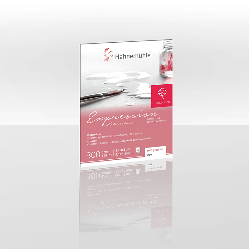 Image of Akvarellblock Hahnemühle Expression 300g Cold Pressed 8x10,5cm 12ark 10628664 4011367124311