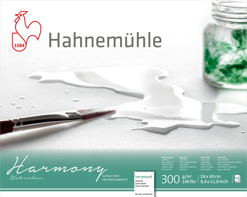 Image of Akvarellblock Hahnemühle Harmony 300g HP 24x30cm 12ark 10628764 4011367106683