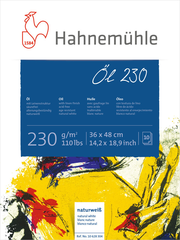 Image of Målningsblock Hahnemühle Oil/Acrylic 230g 36x48cm 10ark 10628837 4011367288372