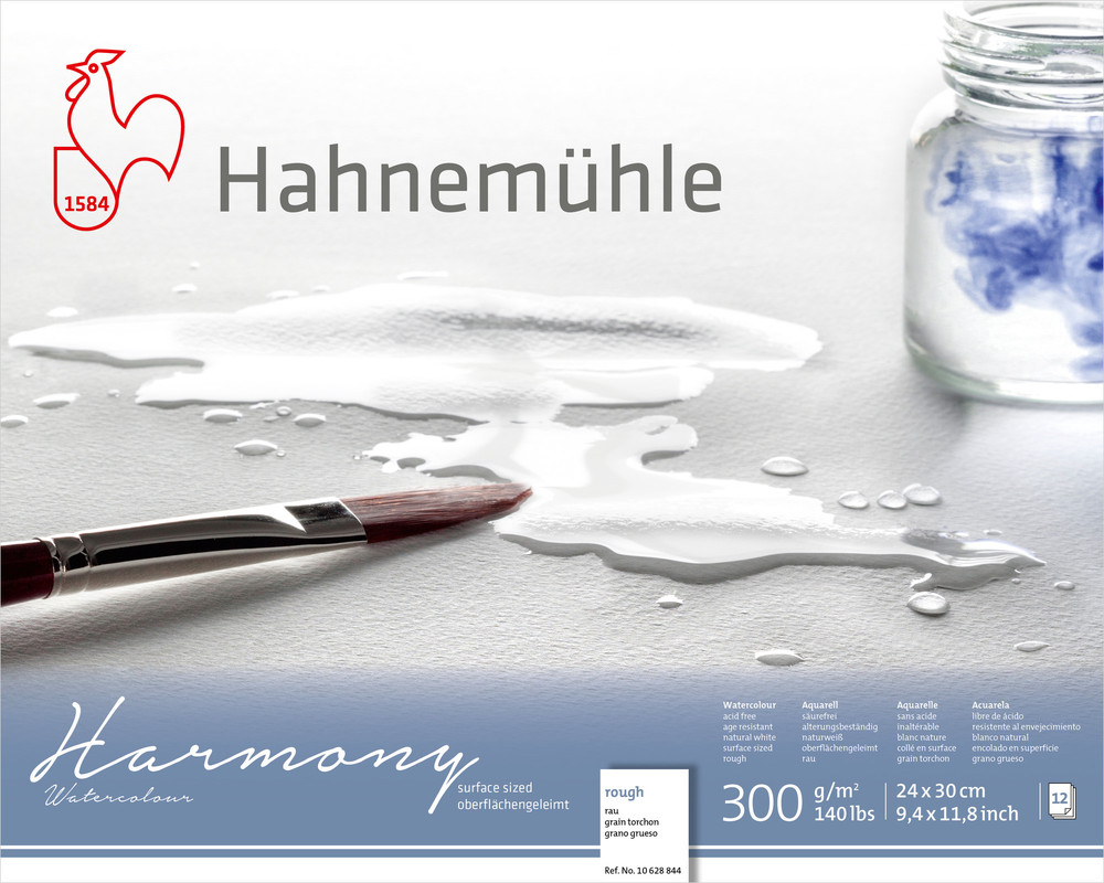 Image of Akvarellblock Hahnemühle Harmony 300g Rough 24x30cm 12ark 10628844 4011367106577