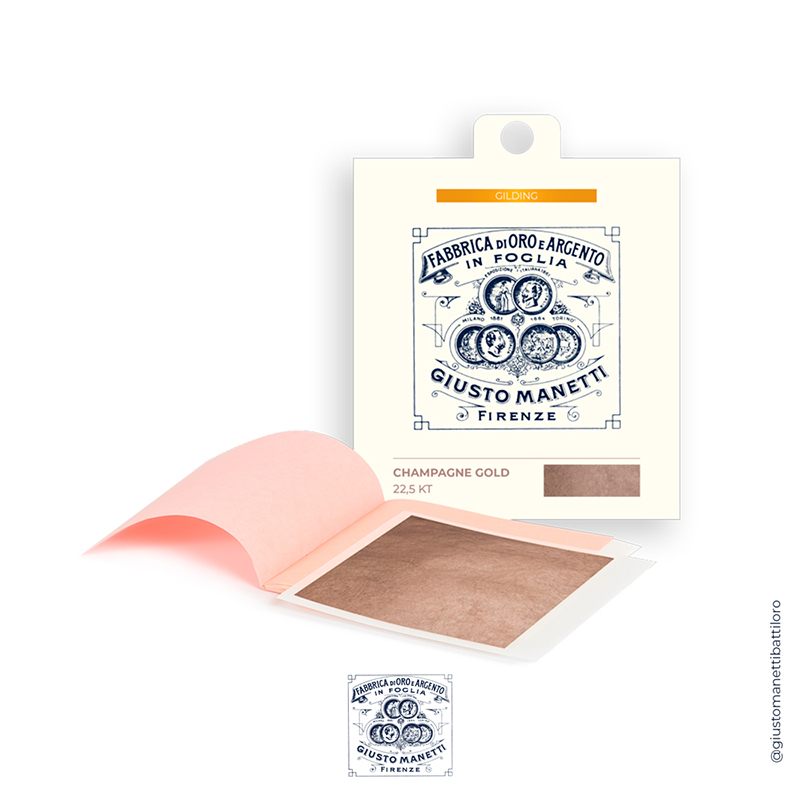 Image of Förgyllning Manetti CHAMPAGNE GOLD 22,5 CTS MM.80 TRANSFER 5 LEAVES 14GR. 2OWBCBB05 8055404624880