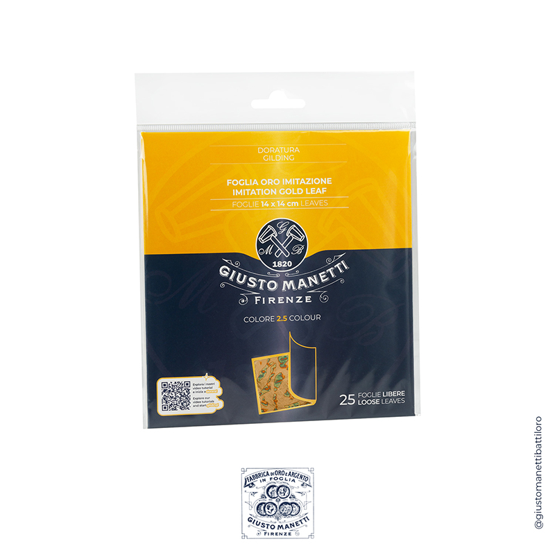 Image of Förgyllning Manetti 14X14 cm  - variegated 01 loose leaf booklets of 25 leaves (10F) 2ZA14VAR01BL 8051566247639