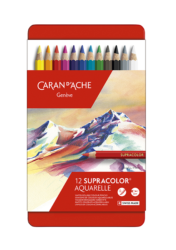 Image of Akvarellpenna Caran d´Ache Supracolor 12 sort   312 (5F) 3888312 7610186043123