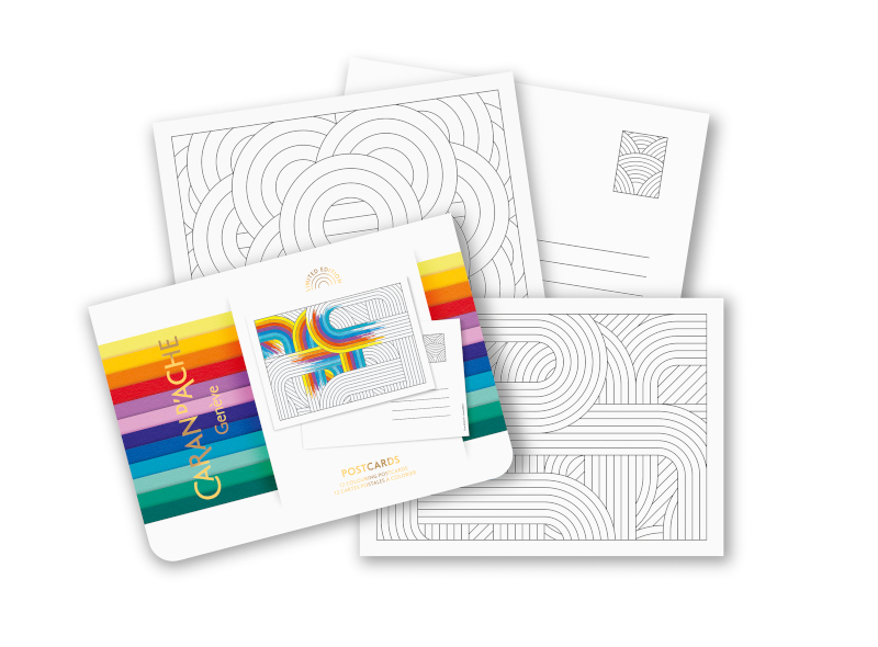 Image of Vykortsblock Caran d´Ache Colouring postcards Christmas 2022 454022 7630002351010