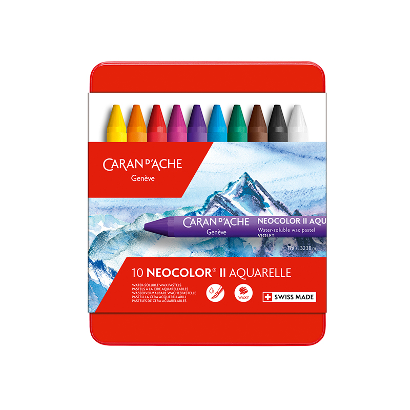 Image of Vaxkrita Caran d´Ache NeoColor II 10 sort 310 (10F) 7500310 7610186243103