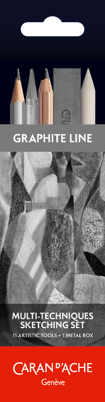 Image of Sketchset Caran d´Ache Artist Multi-tech 11 delar plåtskrin 775311 7630002339797