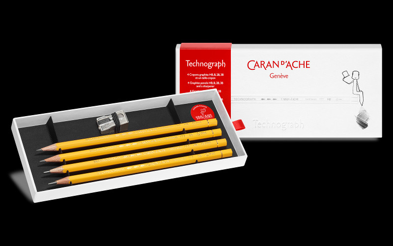 Image of Blyertspennset Caran d´Ache Technograph 4 pennor + vässare 777304 7630002328999