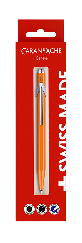 Image of Kulspetspenna Caran d´Ache 849 Orange fluo, in blister box 849630 7630002343879
