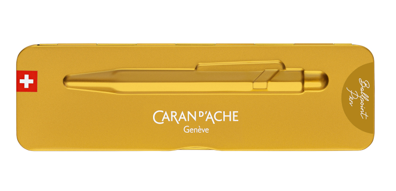 Image of Kulspetspenna Caran d´Ache Ballpoint pen 849 Goldbar in slimpack 849999 7630002316828